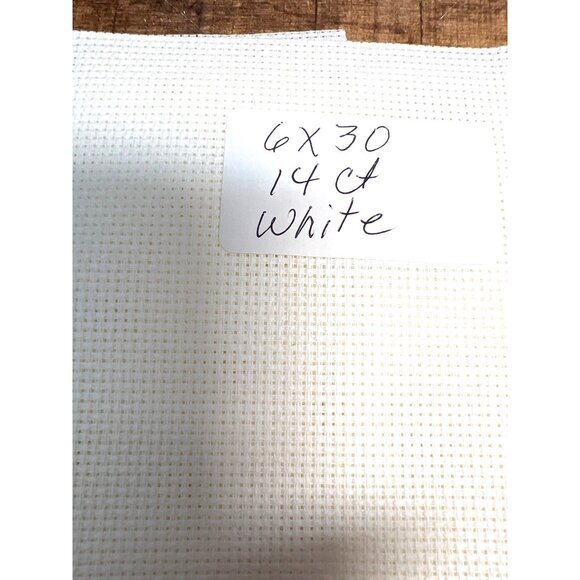 Aida Cloth Cross Stitch Fabric 6"x30" 14 Count Off White - Picture 2 of 2